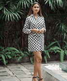 LINEN CASUAL LONG SLEEVE SHIRT DRESS