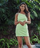green mini dress