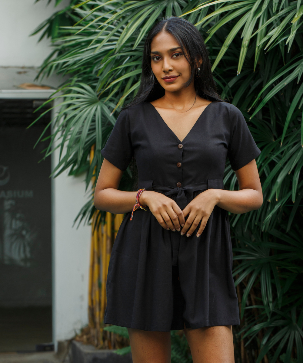 SHORT SLEEVE BUTTON DRESS