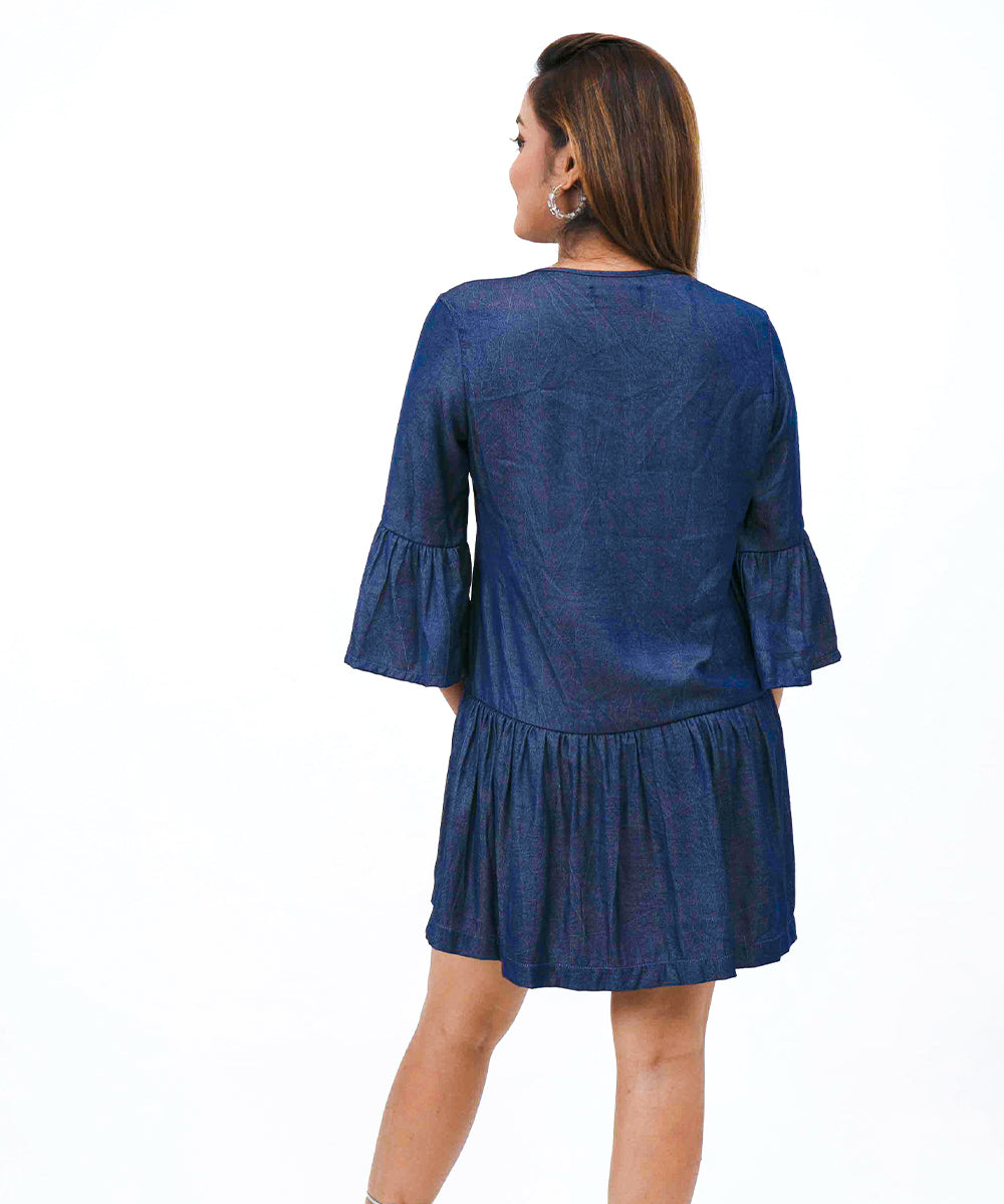 FLOUNCE SLEEVE DRESS