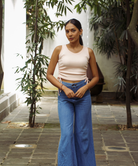 DRAWSTRING RUCHED SIDE CROP TANK TOP