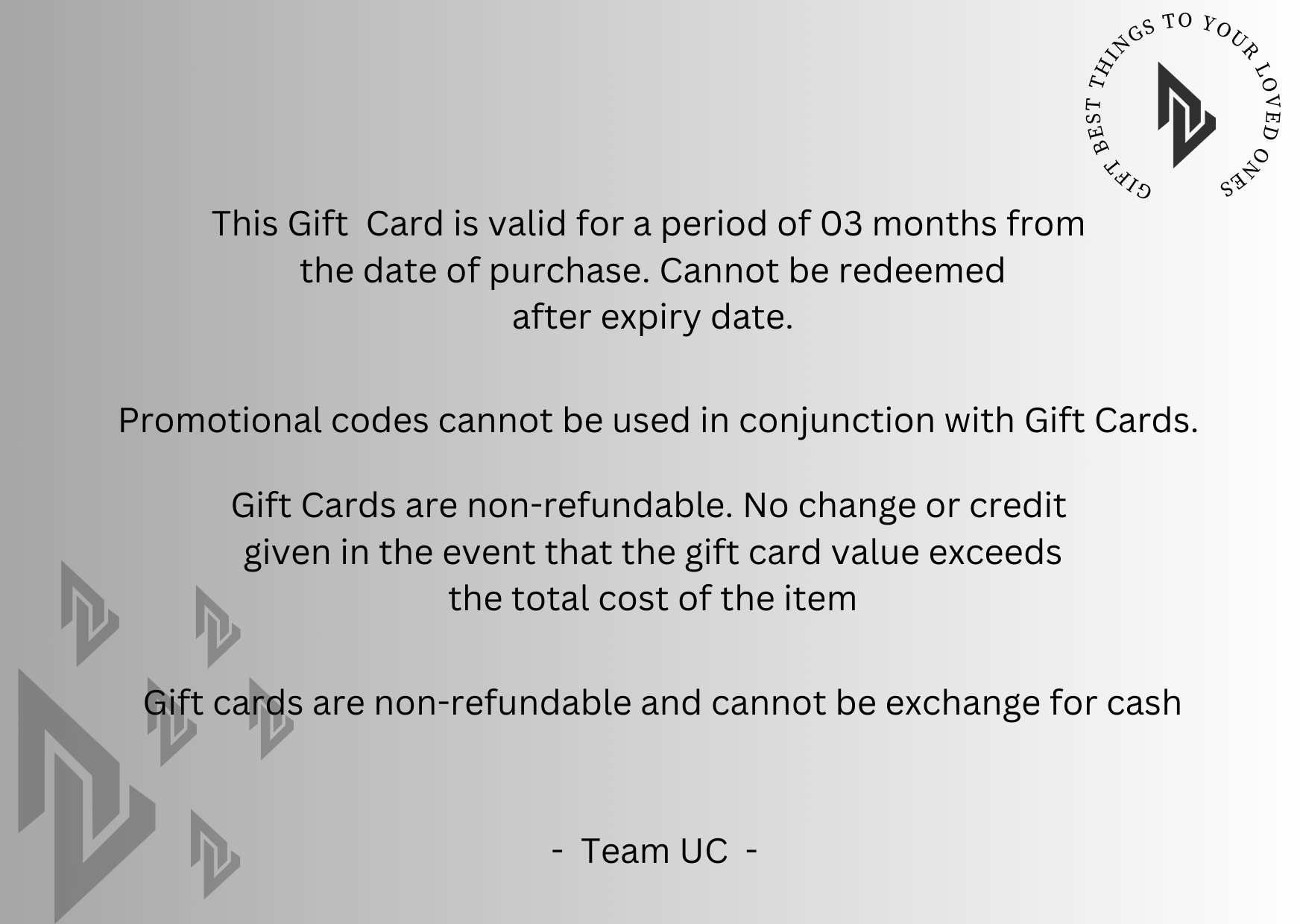 Gift card policy