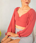 PUFF SLEEVE CROP TOP