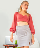 UC TEEN PUFF SLEEVE CROP TOP