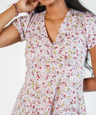 V NECK DUSTY FLORAL DRESS 1
