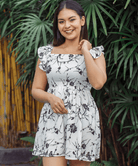 SLEP LINEN TIE BACK RUFFLE DETAILS