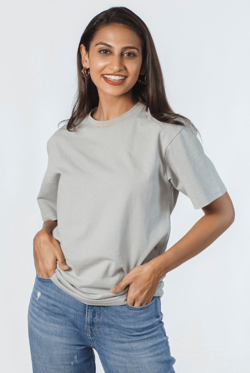 NEUTRAL SOLID CREW NECK TEE