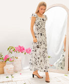 SLEP SOLD DETAILED RUFFLE HEM DRESS