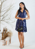 CO FRONT TIE RUFFLE HEM MINI DRESS