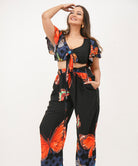 TWO PIECE PANT AND TIE FRONT TOP
