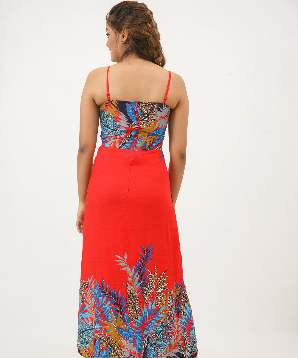 TIE FRONT ZIP LONG DRESS