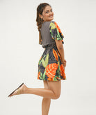 BUTTERFLY SLEEVE A LINE DRESS