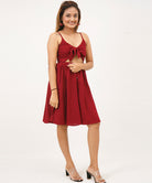 SINGLE BREASTED FRONT KNOT CAMI DRESS