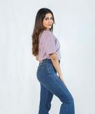 purple crew neck tee