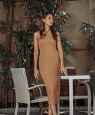 SPLIT THIGH HALTER DRESS