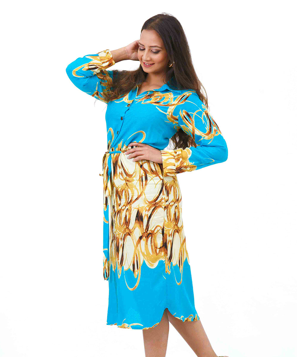 PRINTED SHIRT DRESS