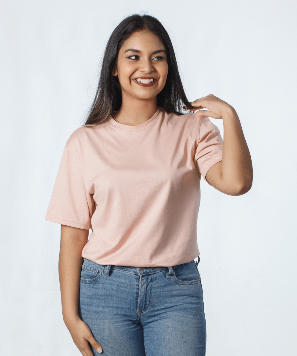 pink crew neck t shirt